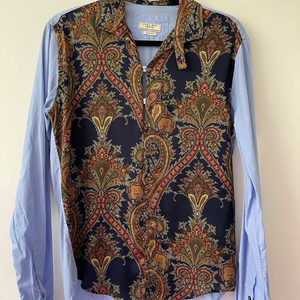 Men’s Zara Shirt with Royal Pattern